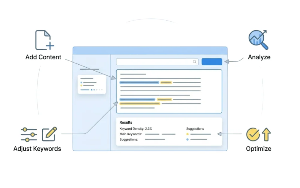 steps to optimize content with keyword density tool
